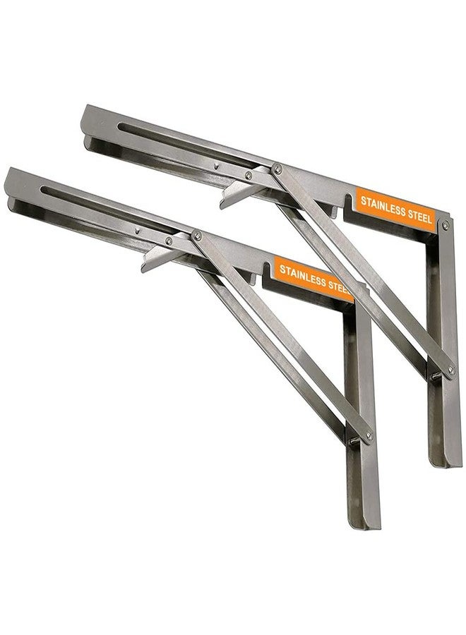 Volo Premium 200mm/ 8" Foldable Stainless Steel Multipurpose Bracket, Shelf Bracket, l Bracket, Wall Brackets, Wall Angle Bracket, Folding Table Bracket with Fittings for fold Down Table. - Image 1